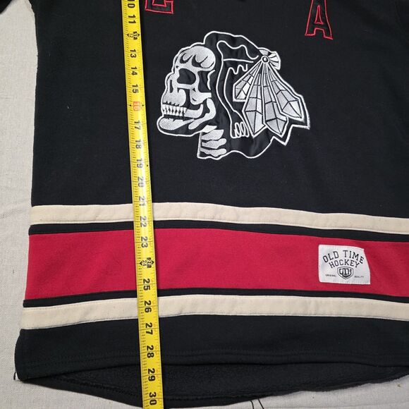Old Time Hockey #2 Keith Chicago Blackhawks Sweatshirt Hoodie M Skeleton Skull - Picture 12 of 12